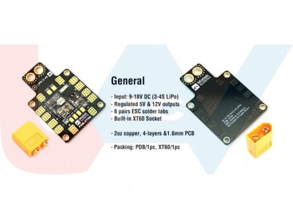 Matek Systems PDB-XT60 with BEC 5V & 12V