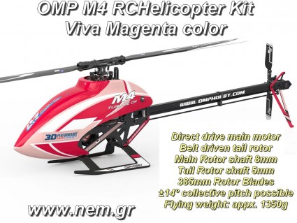 OMPHOBBY M4 RC Helicopter Κιt -Viva Magenta -OSHM401K