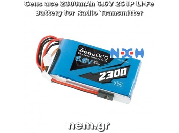 Gens ace 2300mAh 2S 6.6V LiFe Battery | Futaba Plug | TX&RX Gens ace 2300mAh 2S 6.6V LiFe Battery | Futaba Plug | TX&RX