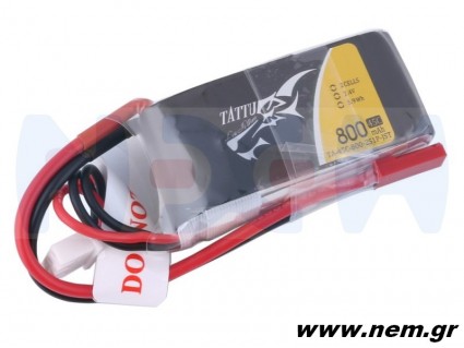 Tattu 800mAh 2S1P 45C 7.4V Lipo Battery Pack with JST-SYP Plug