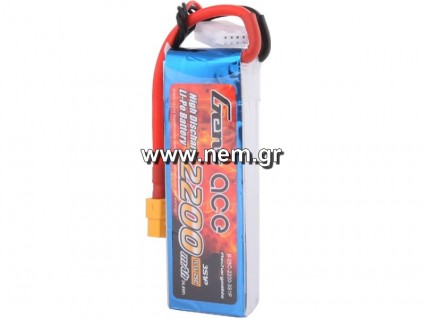 Gens ace 2200mAh 11.1V 25C 3S1P Lipo Battery Pack with XT60 plug