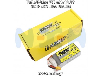 Tattu R-Line 750mAh 11.1V 3S1P 95C Lipo Battery with XT30 Plug