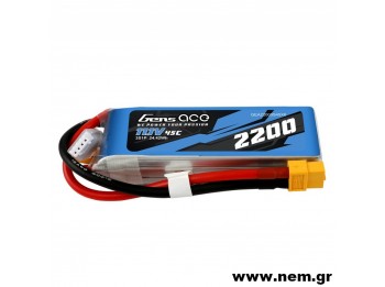 Gens ace 2200mAh 11.1V 45C 3S1P Lipo Battery Pack with XT60 Plug