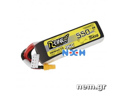 Tattu R-Line 550mAh 11.1V 3S1P 95C Lipo Battery with XT30