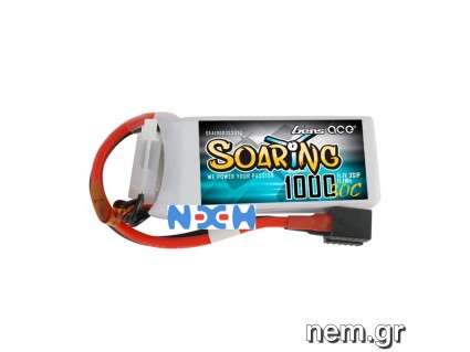 Gens ace Soaring 1000mAh 11.1V 30C 3S1P Lipo Battery Pack with EC3/XT60/T-plug Gens ace Soaring 1000mAh 11.1V 30C 3S1P Lipo Battery Pack with EC3/XT60/T-plug
