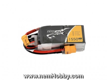 TATTU 1550mAh 11.1V 75C 3S1P Lipo Battery Pack with XT60