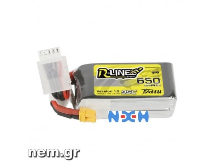 Tattu R-Line 650mAh 14.8V 4S1P 95C Lipo Battery