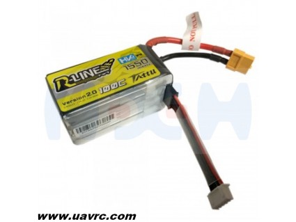 Tattu R-Line 1550mAh 100C 4S1P 15.2V HV Lipo Battery-Version 2.0 With Detachable Balance Cable
