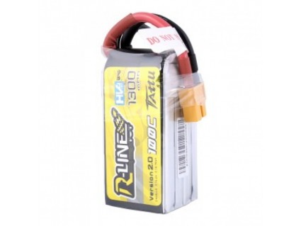 Tattu R-Line 1300mAh 100C 4S1P 15.2V High Voltage Lipo Battery Pack with XT60 Plug-Version 2.0