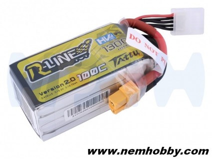 Tattu R-Line 1300mAh 100C 4S1P 15.2V High Voltage Lipo Battery Pack with XT60 Plug-Version 2.0