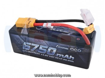 Gens ace 6750mAh 14.8V 70C 4S1P HardCase Lipo Battery 14# with XT90 Plug