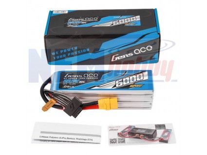 Gens ace 6000mAh 6S 80C 22.2V Lipo Battery | XT90 Plug | Sport (700 Helicopter) Gens ace 6000mAh 6S 80C 22.2V Lipo Battery | XT90 Plug | Sport (700 Helicopter)