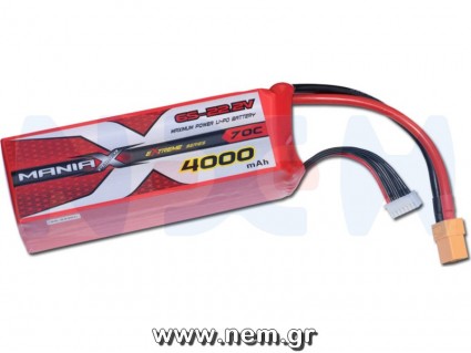 ManiaX LiPo 6S, 4000mAh 22.2V eXtreme 70C