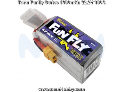 Tattu Funfly Series 1300mAh 22.2V 100C 6S1P Lipo Battery Pack with XT60 plug