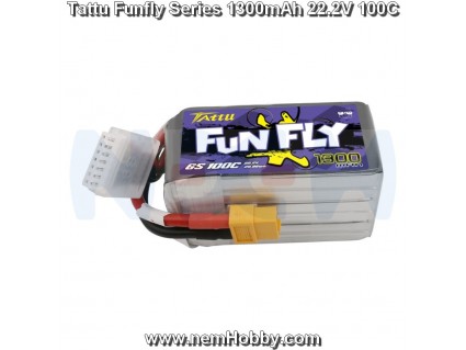 Tattu Funfly Series 1300mAh 22.2V 100C 6S1P Lipo Battery Pack with XT60 plug
