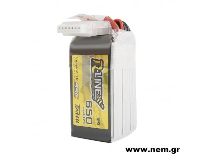 Tattu R-Line 650mAh 95C 22.2V 6S1P Lipo Battery Pack with XT30U-F Plug