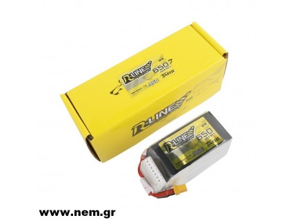 Tattu R-Line 650mAh 95C 22.2V 6S1P Lipo Battery Pack with XT30U-F Plug
