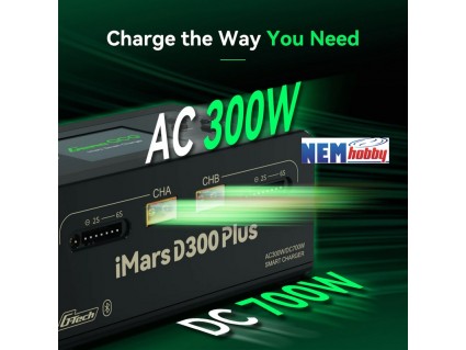 Gens ace iMars D300 Plus Smart Charger | AC 300W + DC 700W | 16A | 1-6S | 2-Channel | Black
