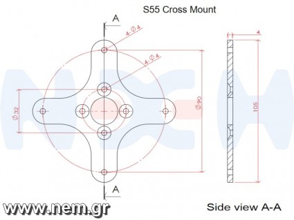 Scorpion 55mm Cross Mount (For S-55 series only)