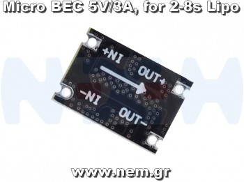 PCB Micro BEC 5V-3A, 2-8S Lipo