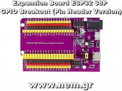 Expansion Board ESP32 38-Pin GPIO Breakout Shield for ESP32 DevKitC & ESP-WROOM-32 Expansion Board ESP32 38-Pin GPIO Breakout Shield for ESP32 DevKitC & ESP-WROOM-32