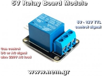 Relay Module 5V 1-Channel High Level Trigger with Transistor Drive (10A AC/DC)