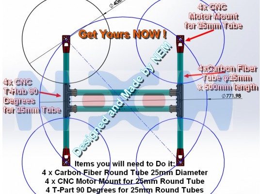 Frameless Drone Frame TWIN Tube